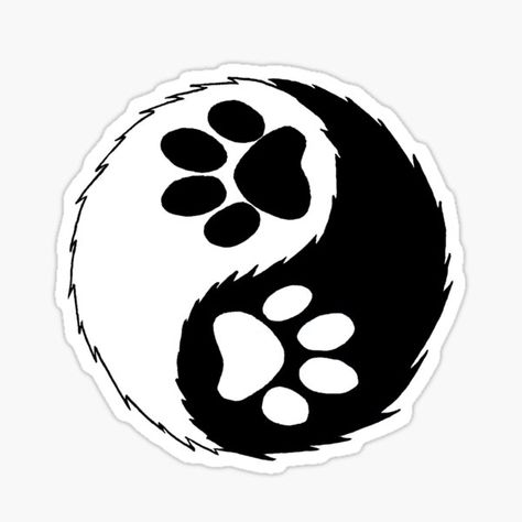 Yin Yang Stickers | Redbubble Yin Yang Animals, Animal Yin Yang Tattoo, Yin And Yang Animal Tattoo, Cats Ying Yang, Yin Yang Sticker, Flow Arts, Yin Yang, Sticker Art, Clip Art