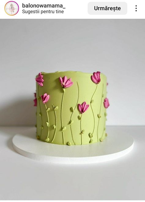 Every Year Even Hotter Cake, Personal Cake Ideas, Pinterest Cake Ideas, Single Tier Cake Designs, Birthday Cake For 23 Year Old Women, Small Birthday Cakes Ideas, Festive Birthday Cake, 33 Birthday Ideas Women Cake, Pink And Green Cakes