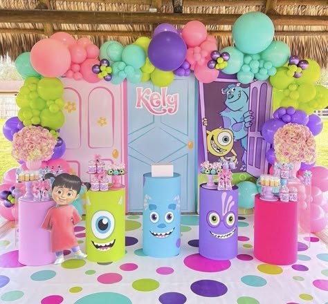 Monster Inc Party Ideas, Monsters Inc Baby Shower, Monsters Inc Baby, Whimsical Theme, Monster Inc Birthday, Party Monster, Baby Birthday Themes, Monster Inc, Monster Birthday Parties