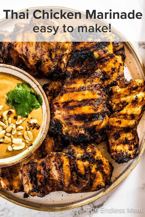 Thai Chicken Marinade - The Endless Meal® Thai Chicken Marinade, Spicy Chicken Marinades, Tai Food, Garlic Chicken Marinade, Easy Chicken Marinade, Chinese Foods, Chicken Marinade Recipes, Healing Recipes, Chicken Marinade