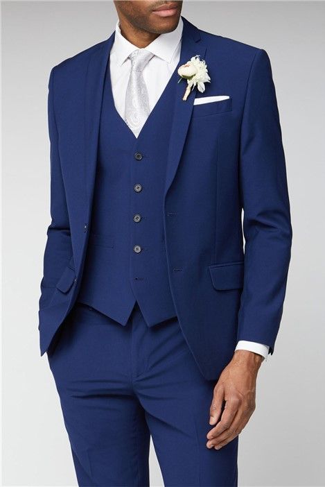 Royal Blue Wedding Suit Groom, Navy Blue Tuxedo Wedding, Wedding 3 Piece Suit, Navy Blue Suit Wedding, Navy Slim Fit Suit, Blue Groomsmen Suits, Vest And Trousers, Blue Slim Fit Suit, Blue Groom