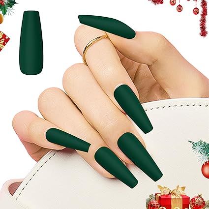 #Solid Extra Long Coffin #Dark Green#Fake Nails#Artificial Fingernail#Press on Nails Long Coffin Shaped Acrylic Nails, Ballerina Coffin, Nails Making, Wide Nails, Dark Green Nails, Red Vines, Stick Notes, Perfect Gift For Girlfriend, Coffin Press On Nails