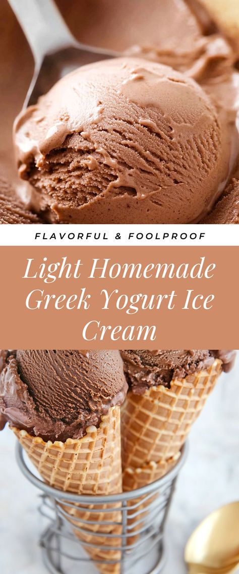 Image for Light Homemade Greek Yogurt Ice Cream Use Up Greek Yogurt, Greek Yogurt Ice Cream Recipe, Yogurt Ice Cream Recipe, Greek Yogurt Ice Cream, Kitchenaid Ice Cream Maker, Homemade Frozen Yogurt, Homemade Greek Yogurt, Yogurt Recipe, Yogurt Ice Cream