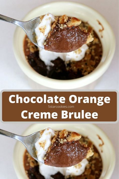 Sugar escape is here - Chocolate Orange Creme Brulee. French dessert. Easy to make and extraordinary to taste. Yes, this recipe is full of French love, sugar, chocolate and touch of orange. Enjoy this chocolate recipe with all your family and friends because who doesn't love combo of chocolate and orange in creme brulee. #chocolate #french #sugar Chocolate Brulee, Orange Creme Brulee, Heaven Dessert, Dessert French, Best Crepe Recipe, Chocolate Creme Brulee, Healthy Pies, French Chocolate, Chocolate Creme