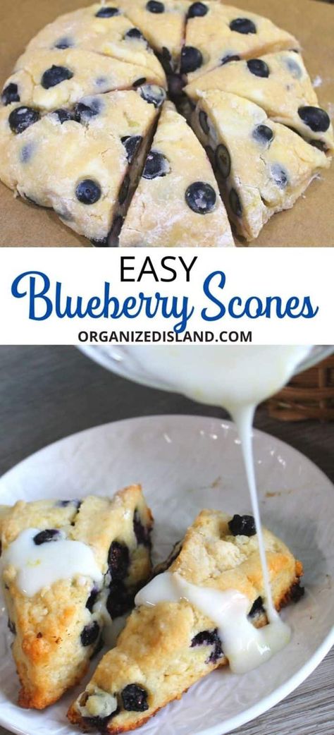 Blueberry Easy Recipes, Blueberry Dessert For Two, Food With Blueberries, Blueberry Lemon Scones Easy, Best Blueberry Scones Recipe Ever, Fresh Blueberry Desserts Easy, Blueberry Scones With Sour Cream, Blueberry Breakfast Pastry, How To Make Blueberry Scones