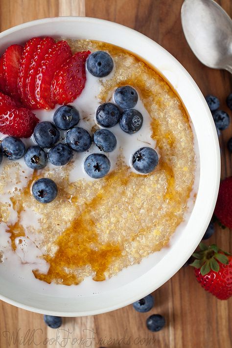 Amaranth, Quinoa, and Polenta Porridge - The Ultimate Breakfast Bowl - Will Cook For Friends Amaranth Porridge, Ultimate Breakfast, What's For Breakfast, Paleo Breakfast, Idee Pasto Sano, Amaranth, Breakfast Time, Vegan Breakfast, Breakfast Bowls