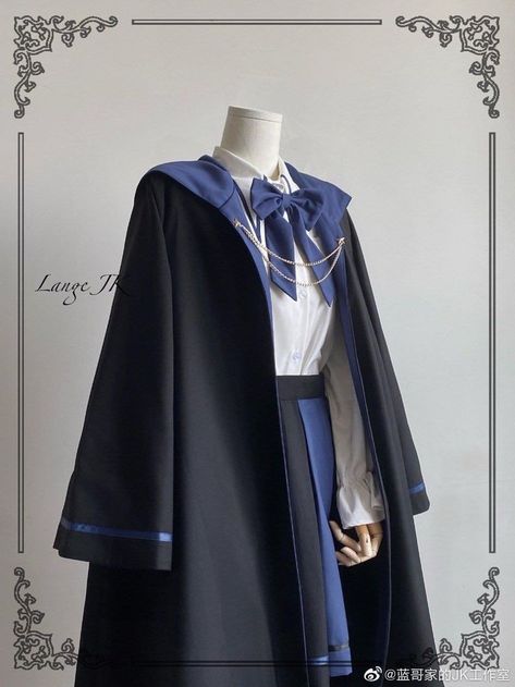 Ravenclaw Outfit Aesthetic, Ravenclaw Uniform, Ravenclaw Outfit, Korean Fashion School, Academy Uniforms, School Uniform Fashion, Harry Potter Outfits, Witch Outfit, School Dresses