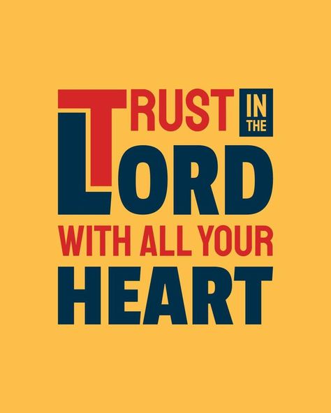 Trust in the LORD with all your heart. Typography quotes. Bible verse. Motivational words. Christian poster. Quotes Bible Verse, Bible Verse Typography, Heart Typography, Christian Decals, Scripture Wallpaper, Christian Poster, T Shirt Logo Design, Quotes Bible, Christian Posters