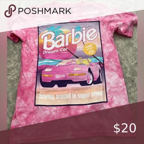 NWT Barbie Pink Tie Dye Top Barbie T Shirt, Barbie Shirt, Barbie Top, Barbie Logo, Barbie Costume, Barbie Dream, Pink Tie, Pink Tie Dye, Pink Ties