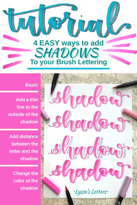 Shadow Font Hand Lettering, How To Shade Lettering, How To Shadow Letters, Hand Lettering Shadow, Shadow Lettering Alphabet, Letter Shadowing, Shadow Calligraphy, Lettering Shadow, Shadowing Letters