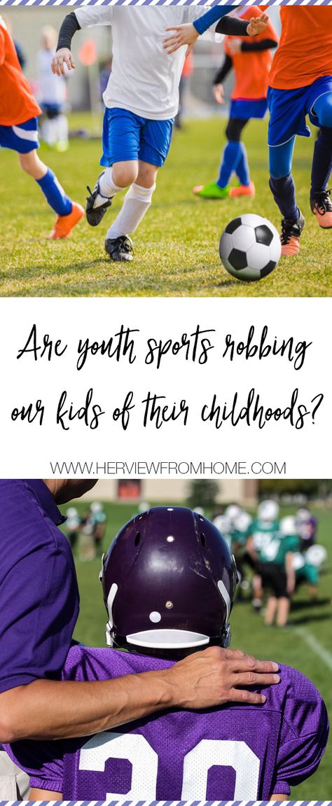 Are Youth Sports Robbing Our Kids of Their Childhoods? www.herviewfromhome.com Kids Feelings, Kids Groups, Youth Sports, School Age, Sports Clubs, Kids Sports, Soccer Ball, Our Kids, Parenting Advice