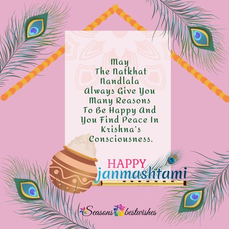 Wishing you and your family a very happy Janmashtami!May the blessings of Lord Krishna always be with you and your family. #happykrishnajanmashtami #quotes #natkhat #janmashtamiquotes #krishna #hindiquotes #wishes Happy Krishna Janmashtami Images, Krishna Janmashtami Images, Janmashtami Quotes, Janmashtami Images, Let There Be Love, Happy Krishna Janmashtami, Happy Krishna, Happy Janmashtami, Reasons To Be Happy