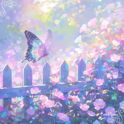 Day 14 - Spring garden Hosted By @tricia_danby_aiart #aiprilfoolery Garden With Butterflies, Day Dreaming Aesthetic, Angel In Heaven Quotes, Fairy Garden Art, Dreamy Landscapes, Landscape Background, Fantasy Creatures Art, Digital Flowers, Dreamy Art