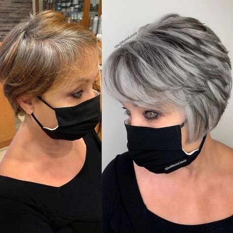 Grey Hair Looks, Grey Blonde Hair, Fine Straight Hair, Gray Hair Cuts, Short Grey Hair, Transition To Gray Hair, Blending Gray Hair, Gray Hair Highlights, Short Hair Over 60