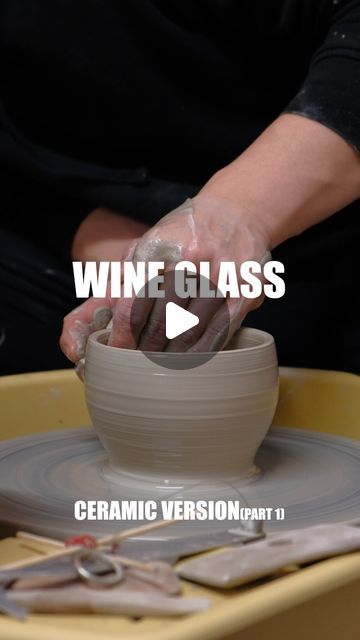 羅 on Instagram: "Ceramic wine glass 🍷 Part 1 - throwing body and base #ceramic #pottery #wheelthrown #minimalism #clay #ceramicstudio #contemporaryart #glasses #wine #wineglass #asmr #satisfied #fujifilm" Pottery Stemless Wine Cups, Wine Glass Ceramic, Pottery Wine Glasses, Ceramic Wine Glasses, Pottery Wine Cups, How To Make Ceramic, Pottery Inspiration, Ceramic Ideas, Thrown Pottery