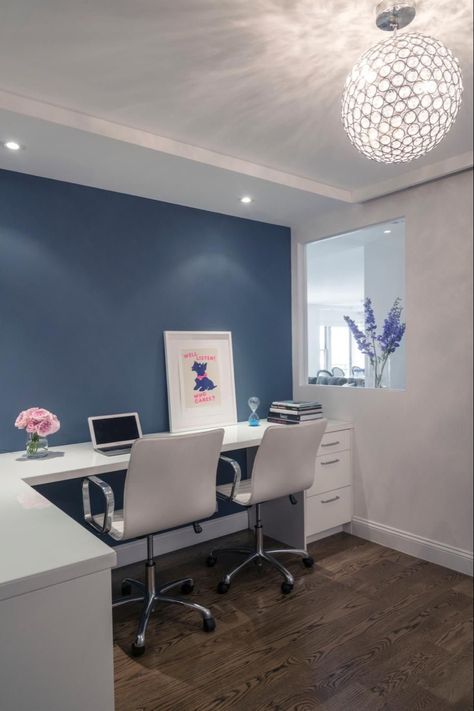 Office Wall Color Ideas, Office Wall Colors, Wall Color Ideas, Office Paint Colors, Grey Accent Wall, Bedroom Inspirations Minimalist, Office Paint, Home Office Colors, Office Colors