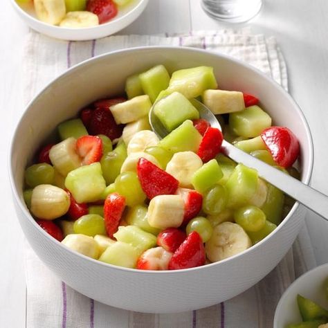 Strawberry, Cucumber & Honeydew Salad Recipe: How to Make It Honeydew Salad, Glazed Fruit, Fresh Fruit Bowl, Strawberry Cucumber, Potluck Salad, Fruit Medley, Summer Potluck, Easter Brunch Food, Fruit Compote