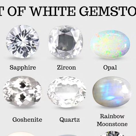 Labradorite King 👑 on Instagram: "Guide for White/Clear gemstones! Save this post to help you decide white gem/crystal for your next project. Follow @LabradoriteKING for more! Comment any other white gemstone which is not mentioned in the list👇 #gemology #gemstones #gemsandminerals #gemshow #gemcollection #whitecrystal #clearquartz #whitequartz #diamond #selenite #howlight" Clear Gemstones, White Gemstones, Instagram Guide, Gem Show, White Stones, White Crystals, White Quartz, White Crystal, Gems And Minerals