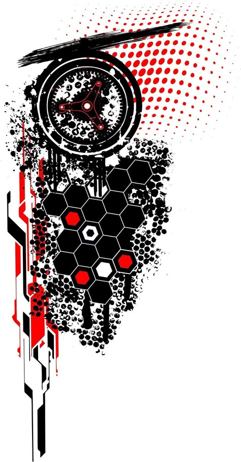 Trash Polka Hexagon, Trash Polka Art Design, Trash Polka Tattoo Designs Ideas Art, Trash Polka Geometric, Cyberpunk Tattoo Design, Arte Trash Polka, Tato Naruto, Trash Polka Art, Tatuaje Trash Polka