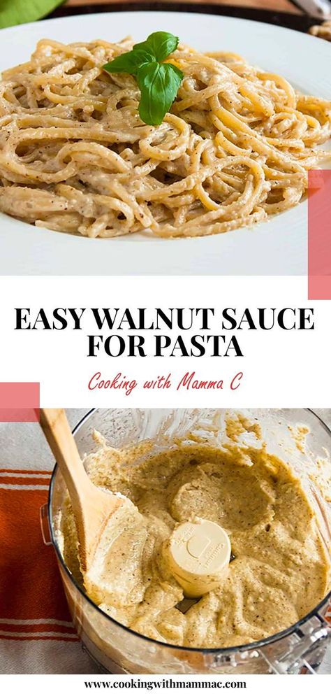 Walnut Sauce For Pasta, Walnut Recipes Dinner, Walnut Pasta Sauce, Dinners Pasta, Sauce For Pasta, Walnut Sauce, Pate Recipes, White Sauce Pasta, Walnut Recipes