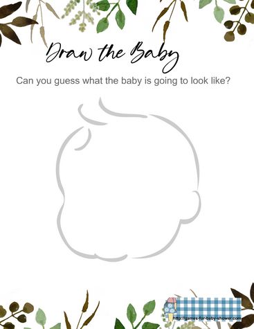 Free Printable Draw the Baby, Baby Shower Game Baby Shower Kids Activities, Shower Drawing, Baby Template, Free Activities For Kids, Baby Printables, Coed Baby Shower, Fun Baby Shower Games, Baby Drawing, Baby Shower Activities