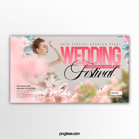 Romantic And Fresh Wedding Festival Wedding Fair Web Promotion Banner Wedding Poster Design, Wedding Banner Design, Romantic Wedding Flowers, Wedding Poster, Website Promotion, Princess Flower, Holiday Banner, Wedding Expo, Wedding Fair