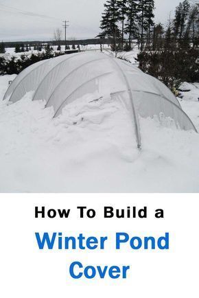 A winter pond cover is a simple structure that helps to protect your koi and goldfish from extreme winter temperatures. Not only does it dramatically reduce the formation of ice on the pond, but it also extends the growing season for both fish and plants. Using a winter pond cover in northern climates often allows you start feeding your fish up to a month earlier each spring. Click to read more... Pond Cover Ideas, Greenhouse Tunnel, Pond Goldfish, Pond Covers, Koi Pond Design, Building A Pond, Garden Ponds, Pond Maintenance, Turtle Pond