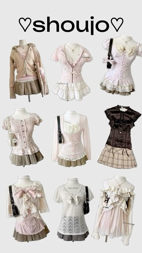 Outfit Inspo Cutecore, Clean Outfits Aesthetic, Shojo Style Clothes, Summer Shojo Outfits, Shoujo Girls Outfits, Shoujo Style Outfits, Shoujo Inspired Outfits, Shoujo Style Clothing, K 12 Inspired Outfits