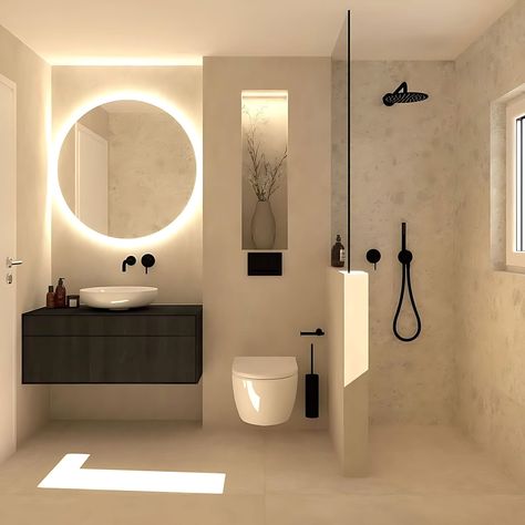 تصميم دورة مياه, Toilet And Bathroom Design, Bathroom Design Styles, Bathroom Interior Design Modern, Small Bathroom Interior, White Bathroom Designs, Washroom Design, Bathroom Redesign, Toilet Design