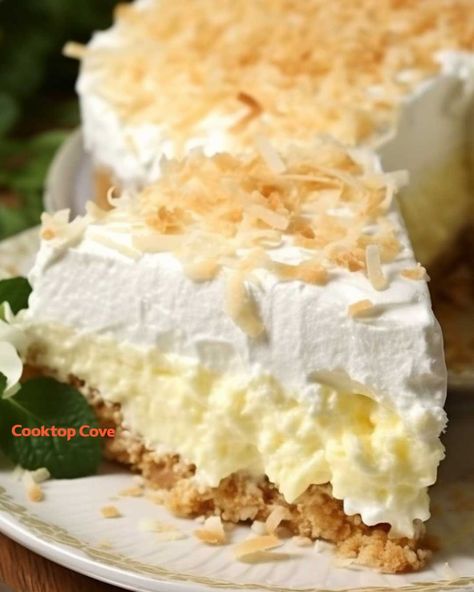 It doesn't get easier than this! Yummy every time and effortless! No Bake Coconut Cream Pie, Creamy Pie, Dessert Spread, Pudding Pies, Coconut Pie, Cookie Recipes Homemade, Coconut Cream Pie, Refreshing Desserts, Vanilla Pudding Mix