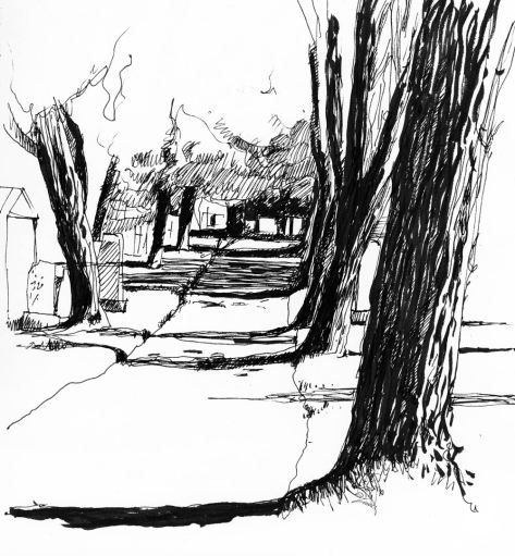 Drawing Trees Sketchbook Architecture, Drawing Trees, Tree Drawings Pencil, Architecture Sketchbook, Tree Sketches, Landscape Sketch, Landscape Drawings, Tree Drawing, Cool Landscapes