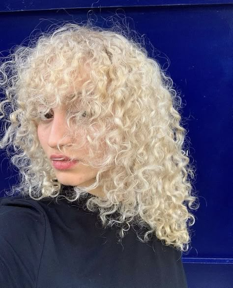 Bleached Curly Hair, 1920s Bob, Blond Curls, Blonde Curly Bob, Bleached Eyebrows, White Blonde Hair, Bleach Blonde Hair, Bella Hair, Blonde Curly Hair