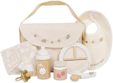 Le Toy Van TV598 Doll Nursing Set Le Toy Van, Wooden Toys Design, Baby Doll Set, Baby Care Essentials, Pretty Leaf, Nursing Accessories, Baby Alive Dolls, Imaginary Play, Baby Doll Accessories