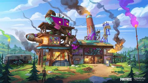 ArtStation - Fortnite building concept art Fortnite Environment, Fortnite Concept Art, Building Concept Art, Fortnite Concept, Epic Games Fortnite, Magic Bottles, Do What You Like, Building Concept, Environment Art