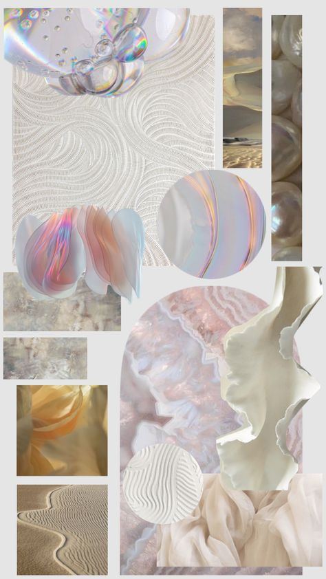 Pearl Inspiration Board, Dreamy Mood Board, Pearl Mood Board, Pearl Interior Design, Pearl Mood Board Fashion, Pearl Sketch, Feminine Mood Board, Ethereal Texture, Dreamy Moodboard