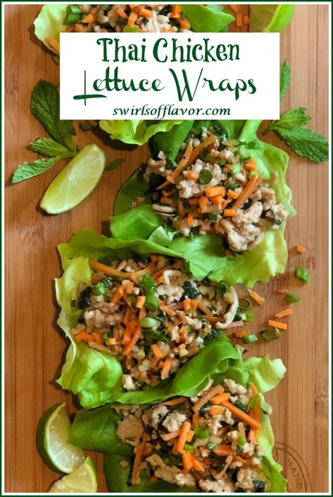 Healthy Chicken Lettuce Wraps, Thai Basil Recipes, Thai Chicken Lettuce Wraps, Protein Vegetables, Lettuce Recipes, Chicken Lettuce Wraps Recipe, Basil Recipes, Dinner Chicken, Chicken Lettuce Wraps