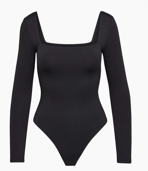 Aritzia Style, Black Bodysuit Longsleeve, First Day Of School Outfit, Square Neck Bodysuit, Body Suit Outfits, Basic Wear, Cute Lazy Day Outfits, Aritzia Babaton, Lazy Day Outfits