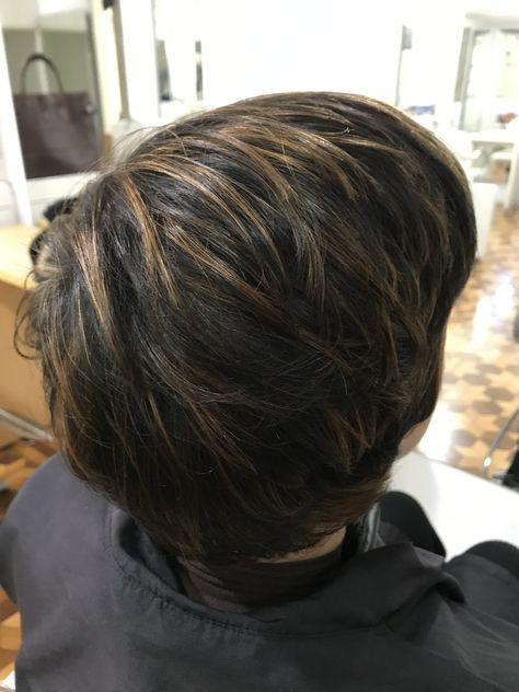 Men Brown Highlights, Guy Hair Highlights, Mens Brown Highlights, Highlights Brown Hair Male, Hair Colour For Men Indian, Black Hair With Brown Highlights Men, Brown Highlights Men, Black Hair With Highlights Men, Highlights For Black Hair Men