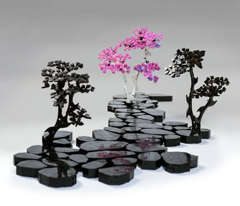 Black World (with a pink twist) | No reposting on Instagram!… | Flickr Lego Watch, Lego Tree, Lego Display, Amazing Lego Creations, Lego Mechs, Lego Craft, Lego Creative, Lego Castle, Lego Room