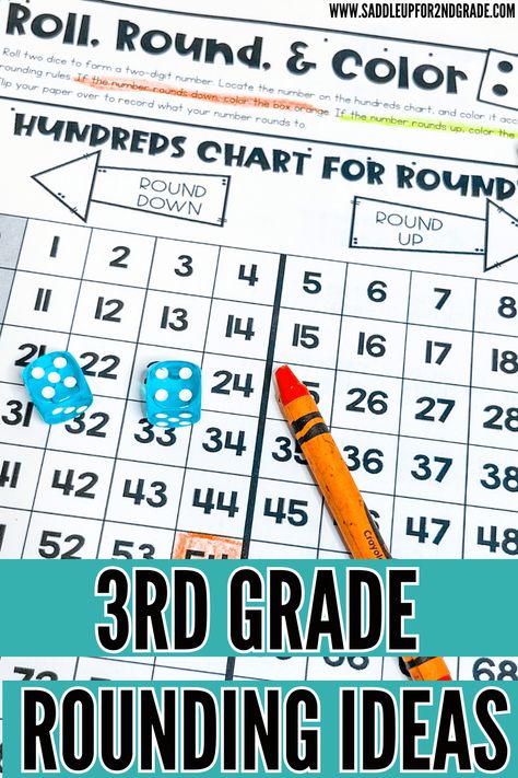 Teaching rounding numbers in 3rd grade? This can be a tricky concept, but with these 5 simple, hands-on ideas, your students will be mastering it in no time! #roundingnumbers #3rdgrademath Rounding Lessons 3rd Grade, Math Rounding 3rd Grade, Rounding Practice 3rd Grade, Rounding Activity 3rd Grade, Teaching Rounding 3rd Grade, 3rd Grade Rounding Activities, Rounding Third Grade, Rounding Activities 4th Grade, Number Sense Activities 3rd