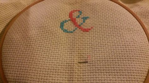 blue and hot pink ampersand Cross Stitch Ampersand, Stitch Letters, Cross Stitch Letters, Christmas Cross, Christmas Cross Stitch, Hot Pink, Cross Stitch, Embroidery, Pink