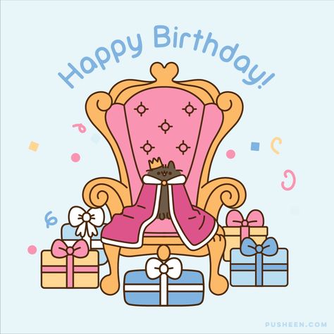 =^● ⋏ ● ^= Meow! I am Pusheen the cat. This is my blog. Pusheen Happy Birthday, Pusheen Gif, Pusheen Merchandise, Pusheen Birthday, Happy Birthday Mommy, Pusheen The Cat, Pusheen Cute, Birthday Card Sayings, Magical Images