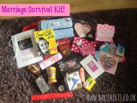 marriage survival kit Marriage Survival Kit, Wedding Night Gift, Survivor Kit, Bride Survival Kit, Wedding Survival Kits, 2013 Style, Survival Kit Gifts, Survival Kits, Friends Wedding