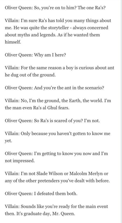 The script for Damien Dhark audition have some possible dialogues for #Arrow Season 4 Script Lines Acting, Movie Scripts To Practice Acting, Script Acting Challenge, Voice Acting Practice Lines, Acting Scripts To Practice Two People, Script For Acting, Voice Acting Lines, Practice Scripts For Acting, Acting Lines To Practice