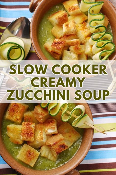 Soup Recipes Creamy, Creamy Zucchini Soup, Zucchini Soup Recipes, Soup Slow Cooker, Slow Cooker Applesauce, Creamy Zucchini, General Aesthetic, Trim Healthy Mama Plan, Green Zucchini