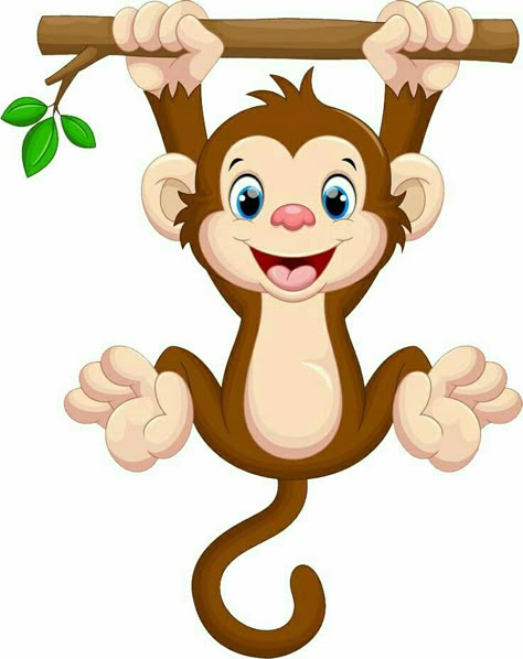 Monkey Hanging, Monkey Drawing, Safari Animals Birthday, Jungle Theme Birthday, Kids Room Murals, Cartoon Monkey, Safari Birthday Party, Monkey Art