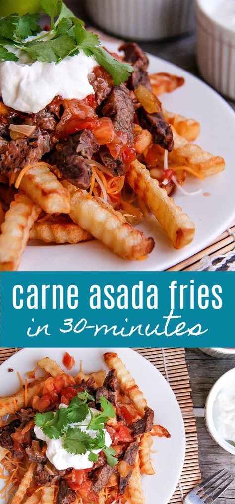 Carne Asada Fries Homemade, Carne Asada Fries Recipe, Homemade Carne Asada, Carne Asada Fries, Gf Food, Fries Recipe, Steak Fajitas, Frugal Meals, Carne Asada