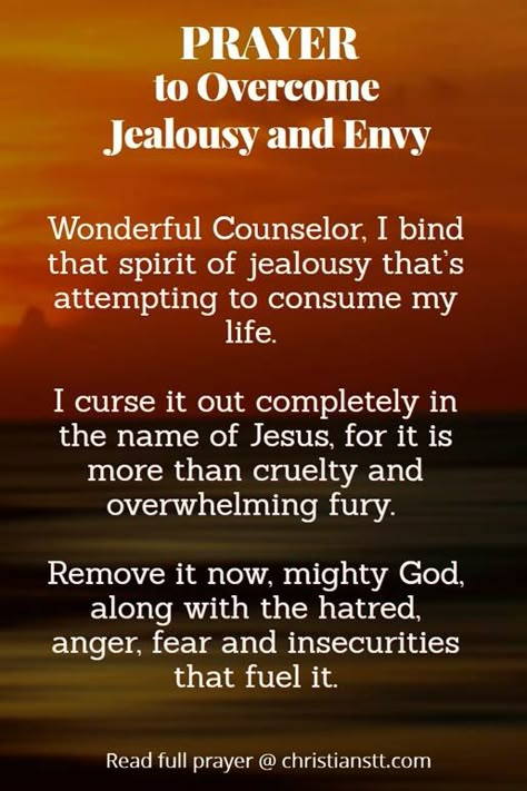 Prayer to Overcome Jealousy and envy Overcome Jealousy, Powerful Mind, Overcoming Jealousy, Jealousy Quotes, Warfare Prayers, Spiritual Warfare Prayers, Everyday Prayers, Prayer And Fasting, Quotes Prayer