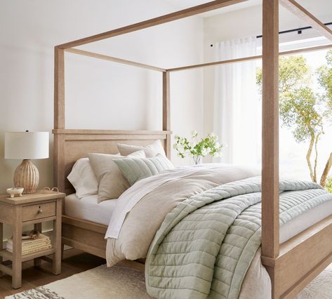 Farmhouse Canopy Bed, Canopy Bed King, Canopy Bed Queen, Farmhouse Canopy Beds, Wood Canopy Bed, Farmhouse Bedroom Furniture, Barn Bedrooms, Furniture Construction, Design Your Bedroom