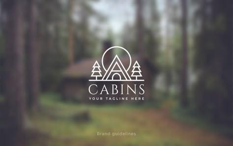 Airbnb Logo, Lodges Design, Forest Logo, Line Art Logo, Logo Branding Design, Resort Logo, Logo Design Set, Logo Presentation, Hotel Logo